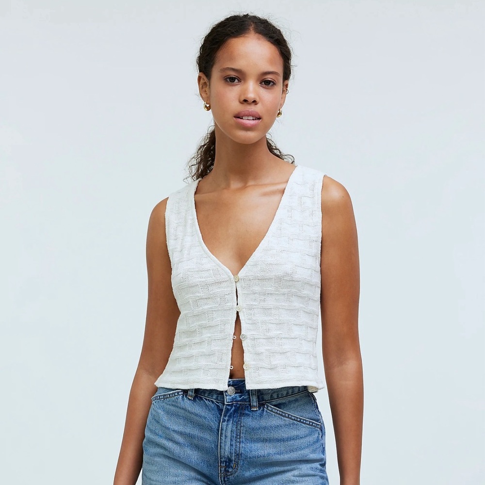 Madewell Basketweave-Stitch Vest M